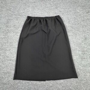Southern Lady Skirt Womens 16 Black Straight Midi Elastic Waist Pull On Work